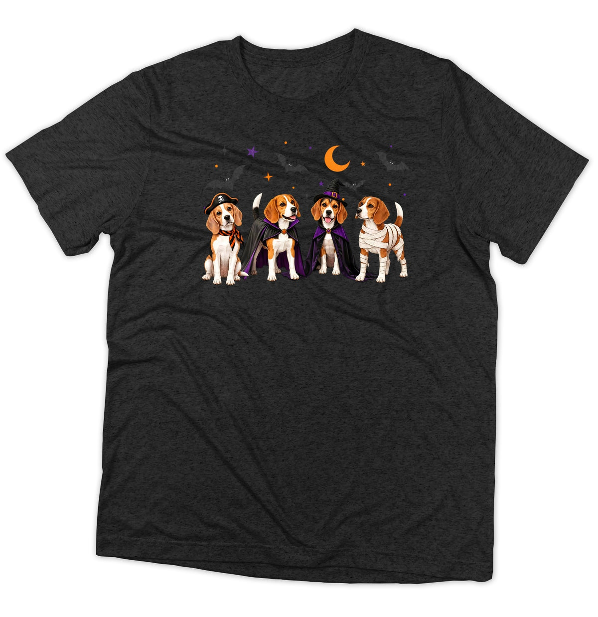 Beagle Halloween Lineup - Adult Tri-Blend T-Shirt