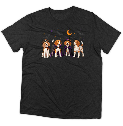 Beagle Halloween Lineup - Adult Tri-Blend T-Shirt