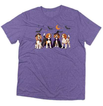 Beagle Halloween Lineup - Adult Tri-Blend T-Shirt