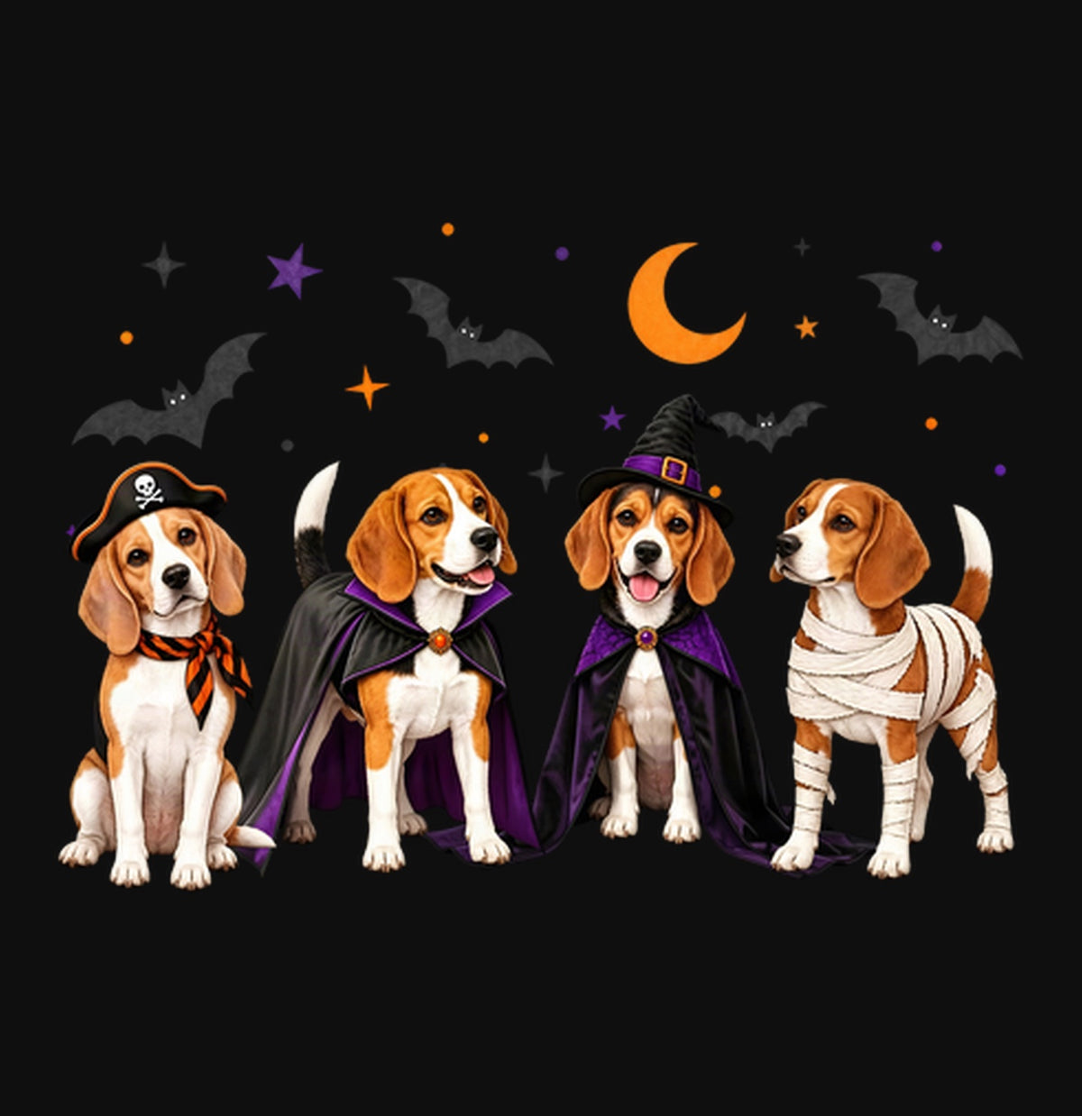 Beagle Halloween Lineup - Adult Unisex Crewneck Sweatshirt