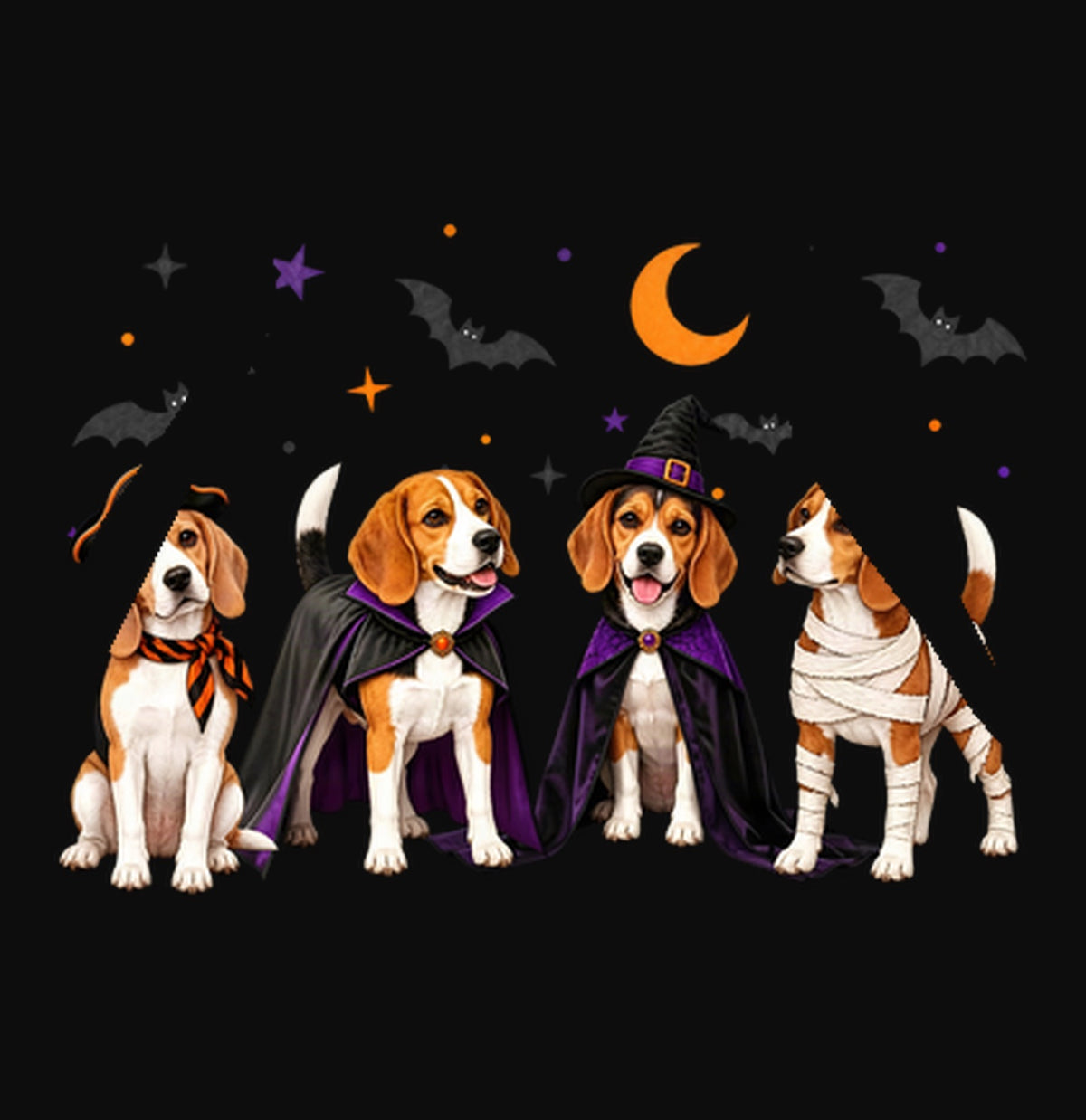 Beagle Halloween Lineup - Adult Unisex Hoodie