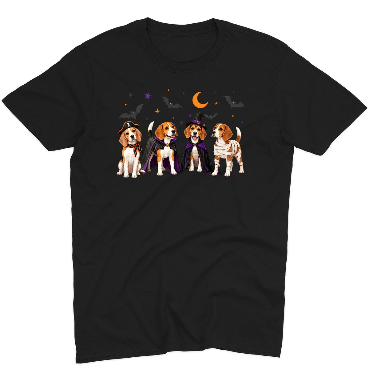 Beagle Halloween Lineup - Adult Unisex T-Shirt