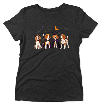 Beagle Halloween Lineup - Women's Tri-Blend T-Shirt