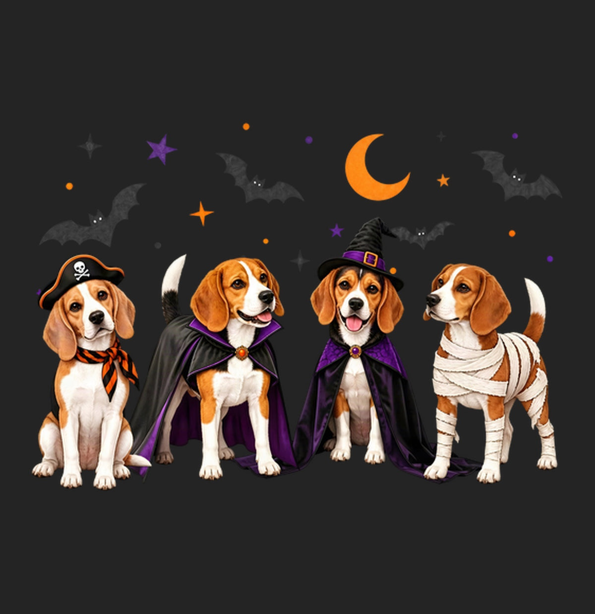 Beagle Halloween Lineup - Women's Tri-Blend T-Shirt