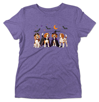 Beagle Halloween Lineup - Women's Tri-Blend T-Shirt