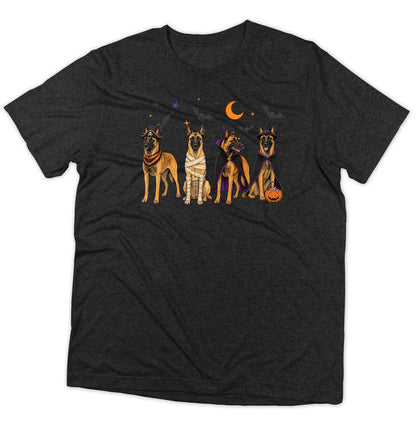 Belgian Malinois Halloween Lineup - Adult Tri-Blend T-Shirt