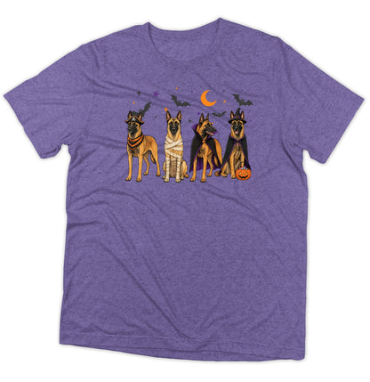 Belgian Malinois Halloween Lineup - Adult Tri-Blend T-Shirt