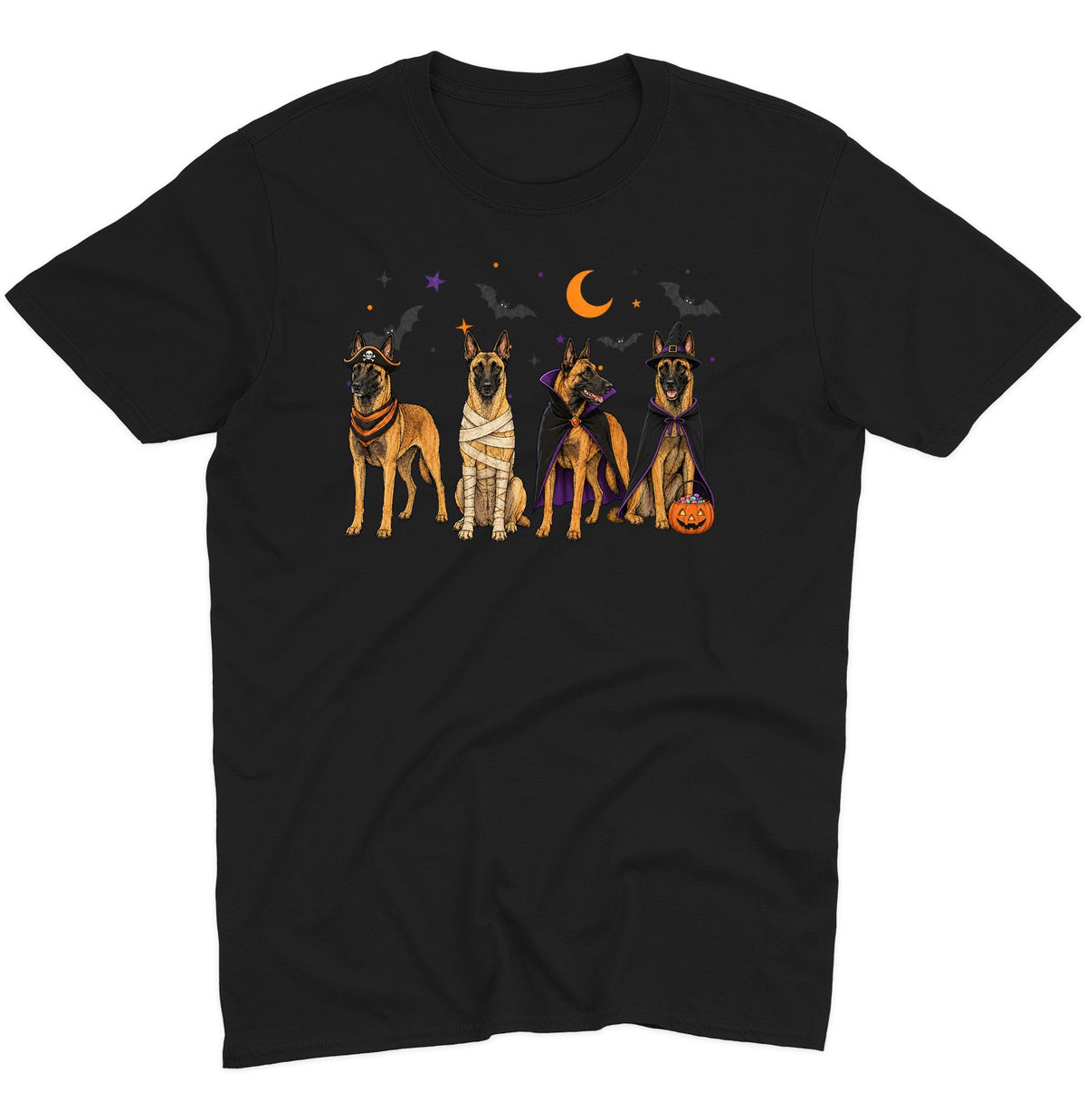 Belgian Malinois Halloween Lineup - Adult Unisex T-Shirt