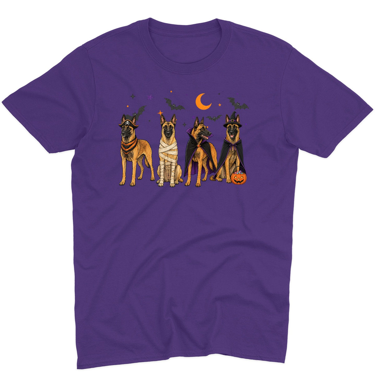Belgian Malinois Halloween Lineup - Adult Unisex T-Shirt