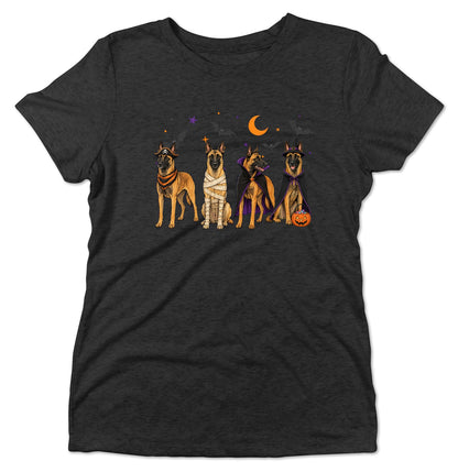 Belgian Malinois Halloween Lineup - Women's Tri-Blend T-Shirt