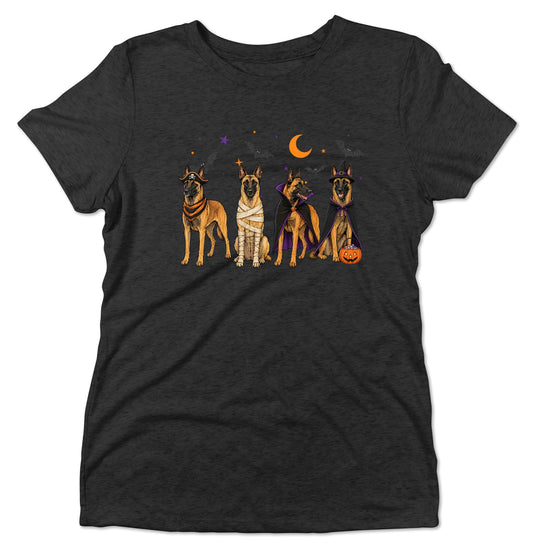Belgian Malinois Halloween Lineup - Women's Tri-Blend T-Shirt