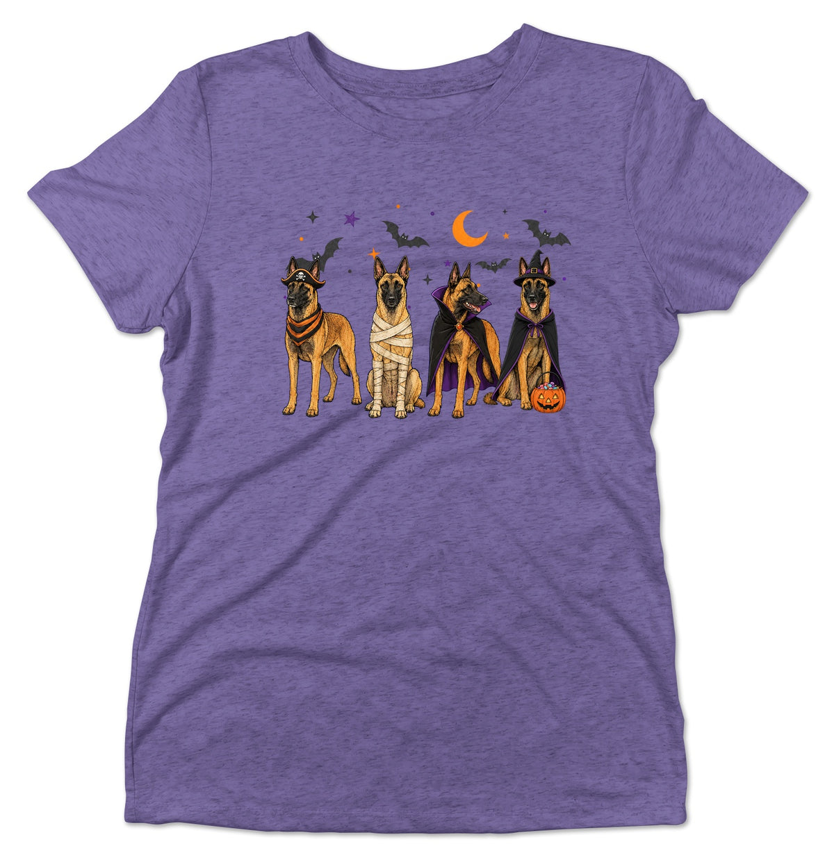 Belgian Malinois Halloween Lineup - Women's Tri-Blend T-Shirt