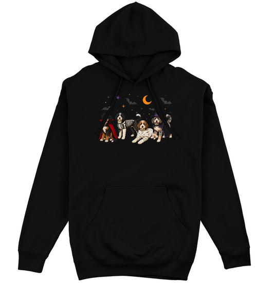 Bernedoodle Halloween Lineup - Adult Unisex Hoodie