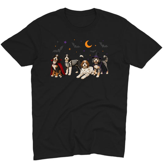 Bernedoodle Halloween Lineup - Adult Unisex T-Shirt