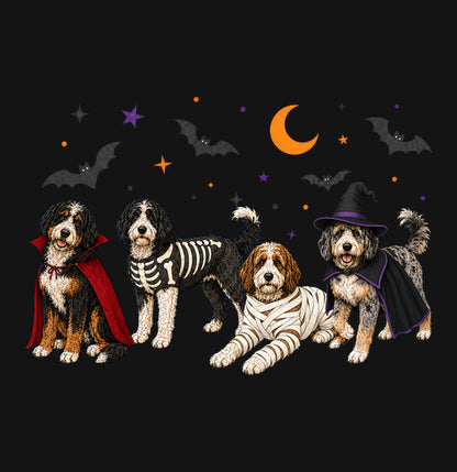 Bernedoodle Halloween Lineup - Kids Unisex T-Shirt