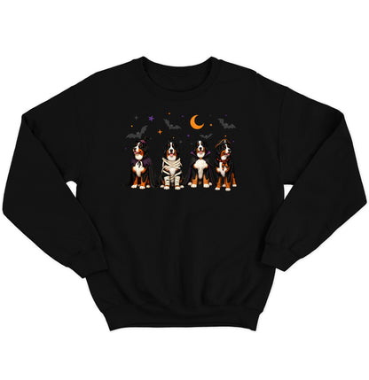Bernese Mountain Dog Halloween Lineup - Adult Unisex Crewneck Sweatshirt