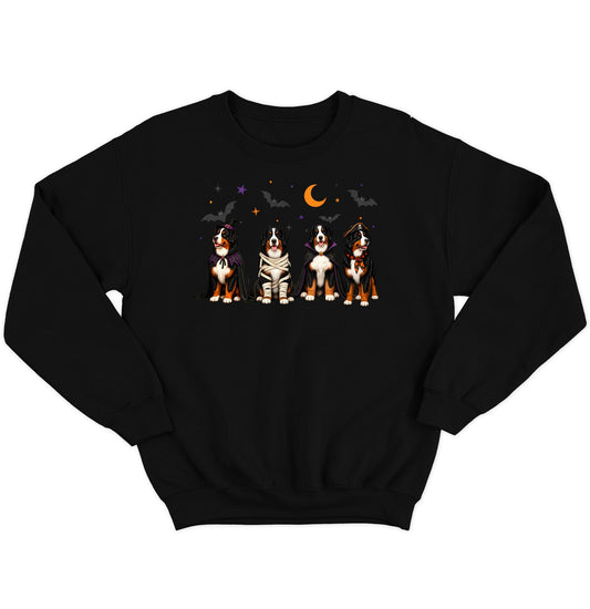 Bernese Mountain Dog Halloween Lineup - Adult Unisex Crewneck Sweatshirt