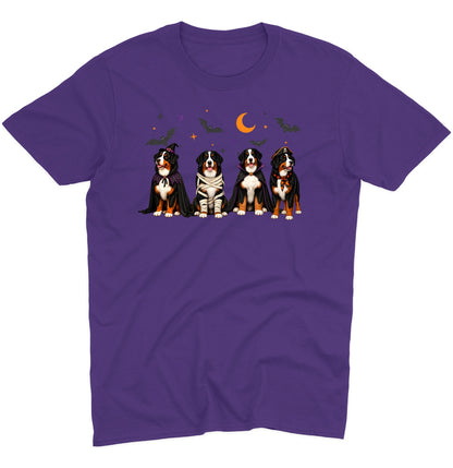 Bernese Mountain Dog Halloween Lineup - Adult Unisex T-Shirt