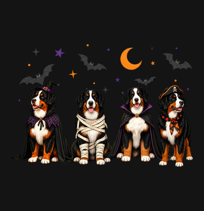 Bernese Mountain Dog Halloween Lineup - Kids Unisex T-Shirt