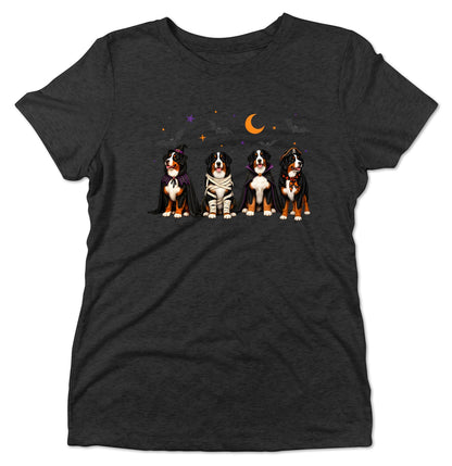 Bernese Mountain Dog Halloween Lineup - Women's Tri-Blend T-Shirt