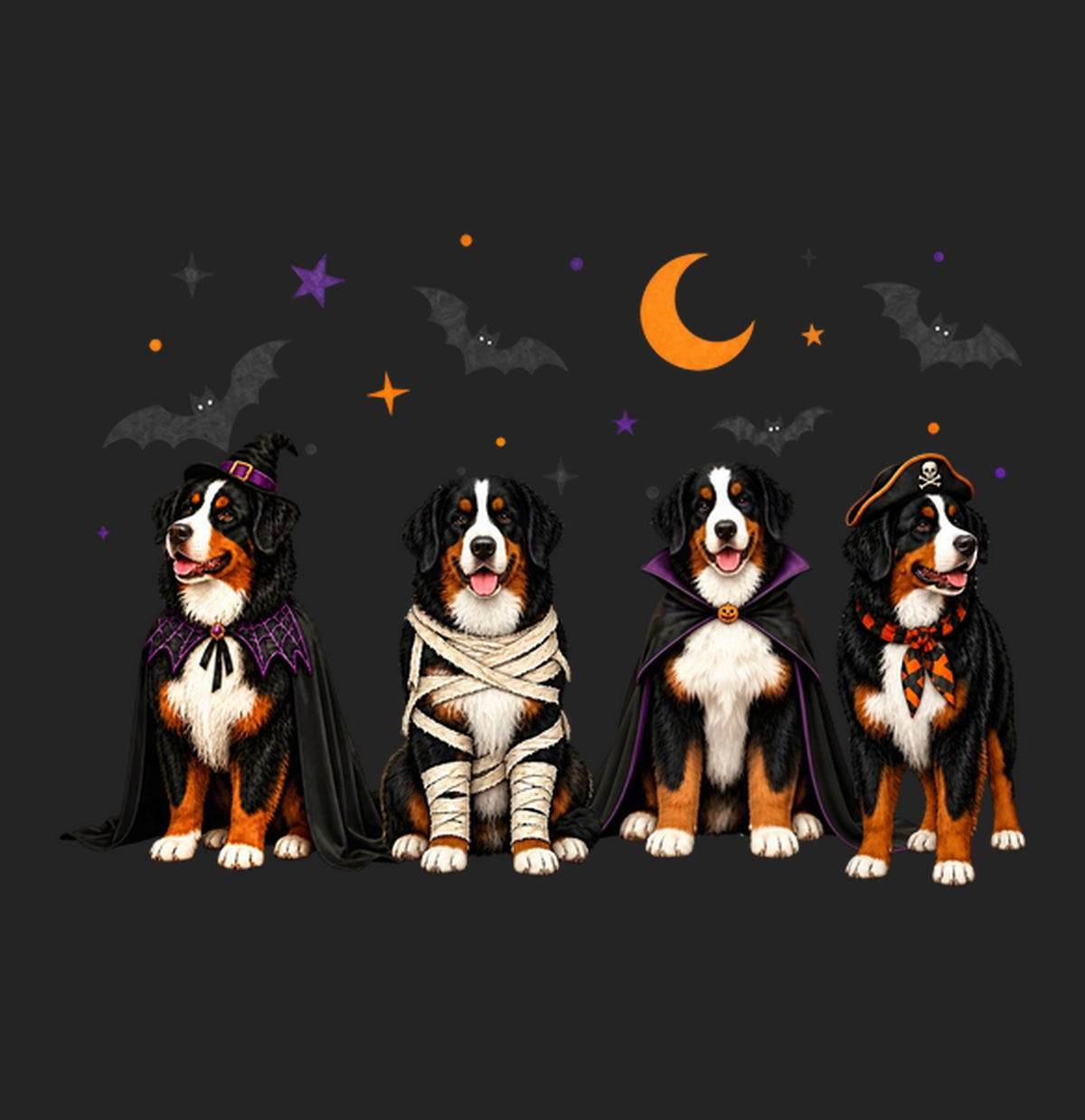 Bernese Mountain Dog Halloween Lineup - Women's Tri-Blend T-Shirt