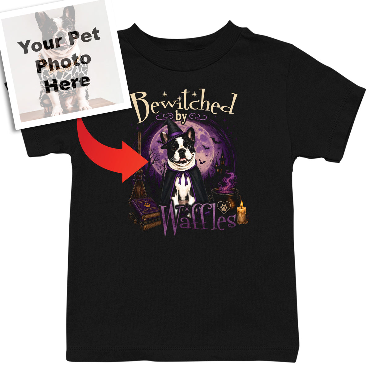 Bewitched By My Pet - Personalized Custom Kids Unisex T-Shirt