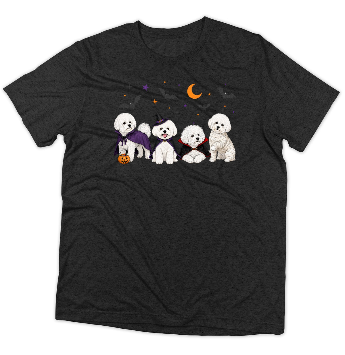 Bichon Frise Halloween Lineup - Adult Tri-Blend T-Shirt