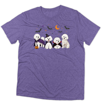 Bichon Frise Halloween Lineup - Adult Tri-Blend T-Shirt