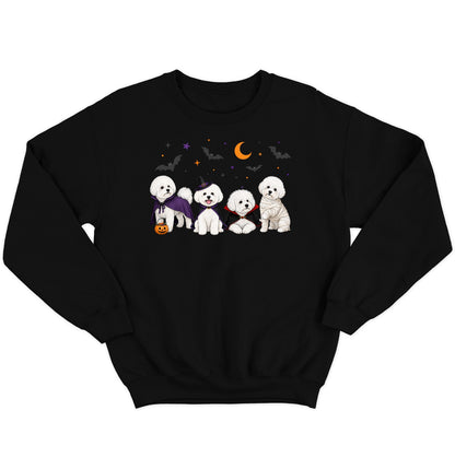 Bichon Frise Halloween Lineup - Adult Unisex Crewneck Sweatshirt