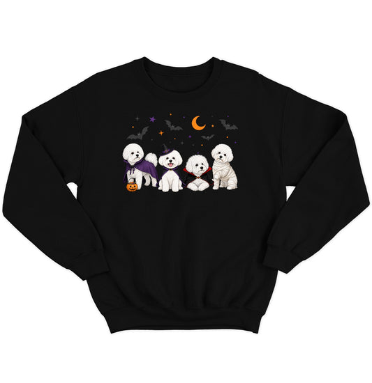 Bichon Frise Halloween Lineup - Adult Unisex Crewneck Sweatshirt
