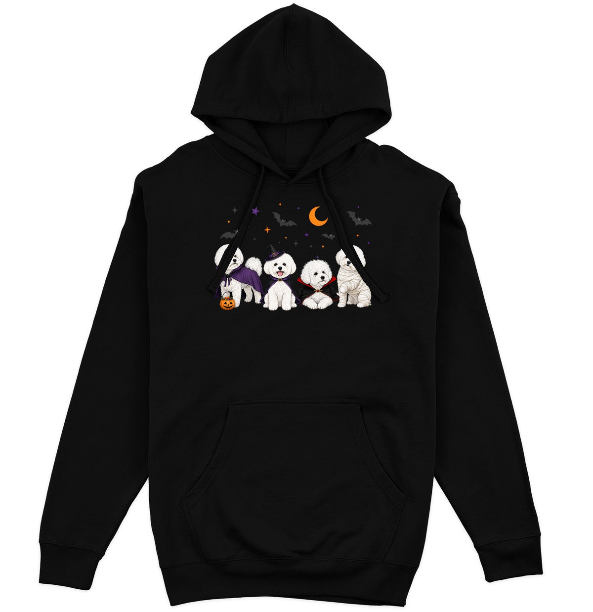 Bichon Frise Halloween Lineup - Adult Unisex Hoodie