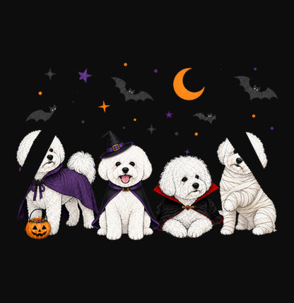 Bichon Frise Halloween Lineup - Adult Unisex Hoodie