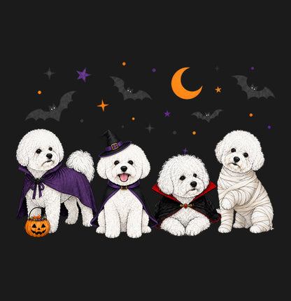 Bichon Frise Halloween Lineup - Adult Unisex T-Shirt