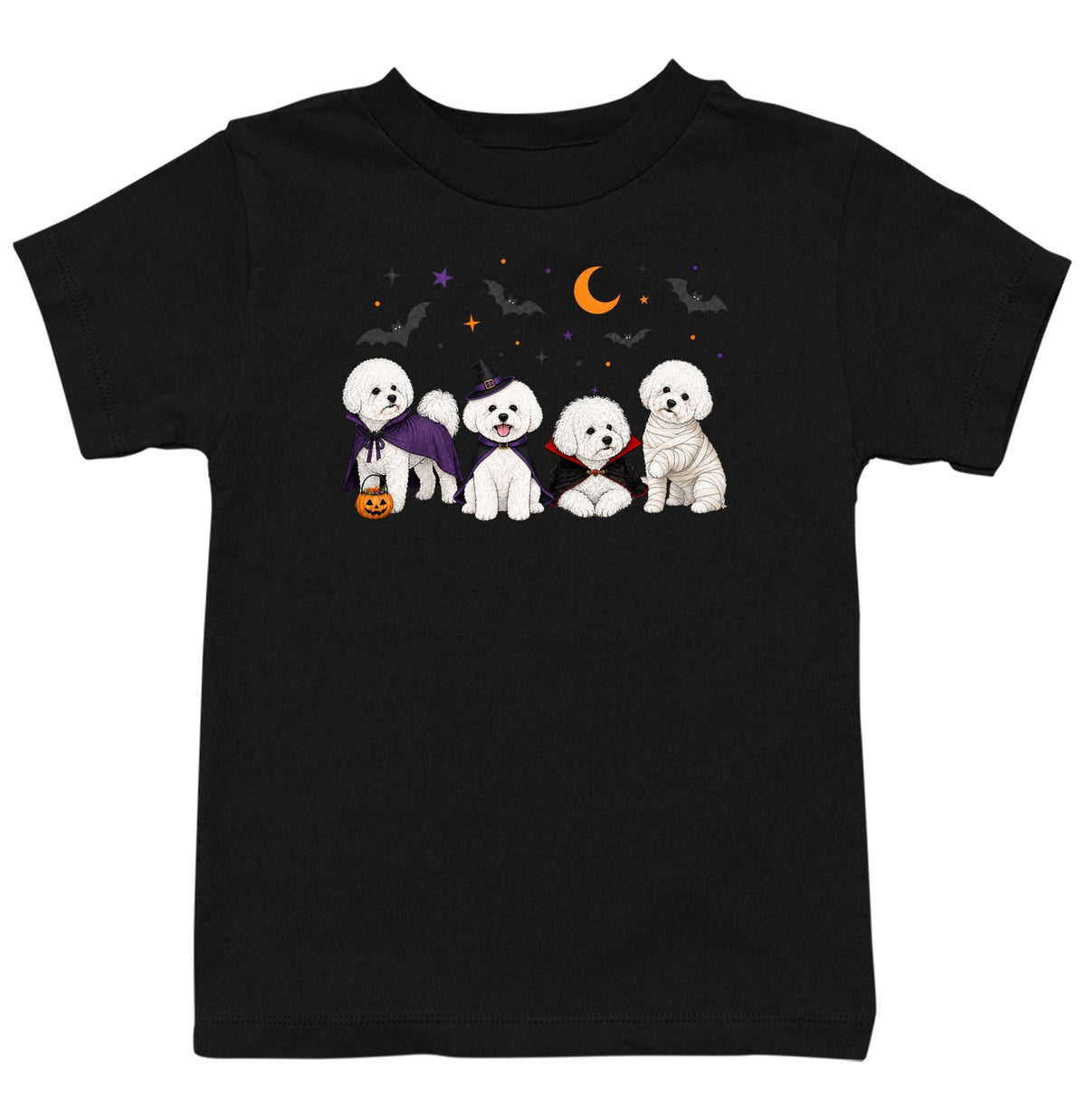 Bichon Frise Halloween Lineup - Kids Unisex T-Shirt