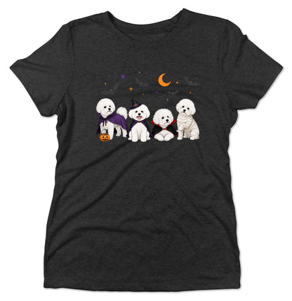 Bichon Frise Halloween Lineup - Women's Tri-Blend T-Shirt