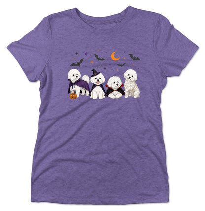 Bichon Frise Halloween Lineup - Women's Tri-Blend T-Shirt
