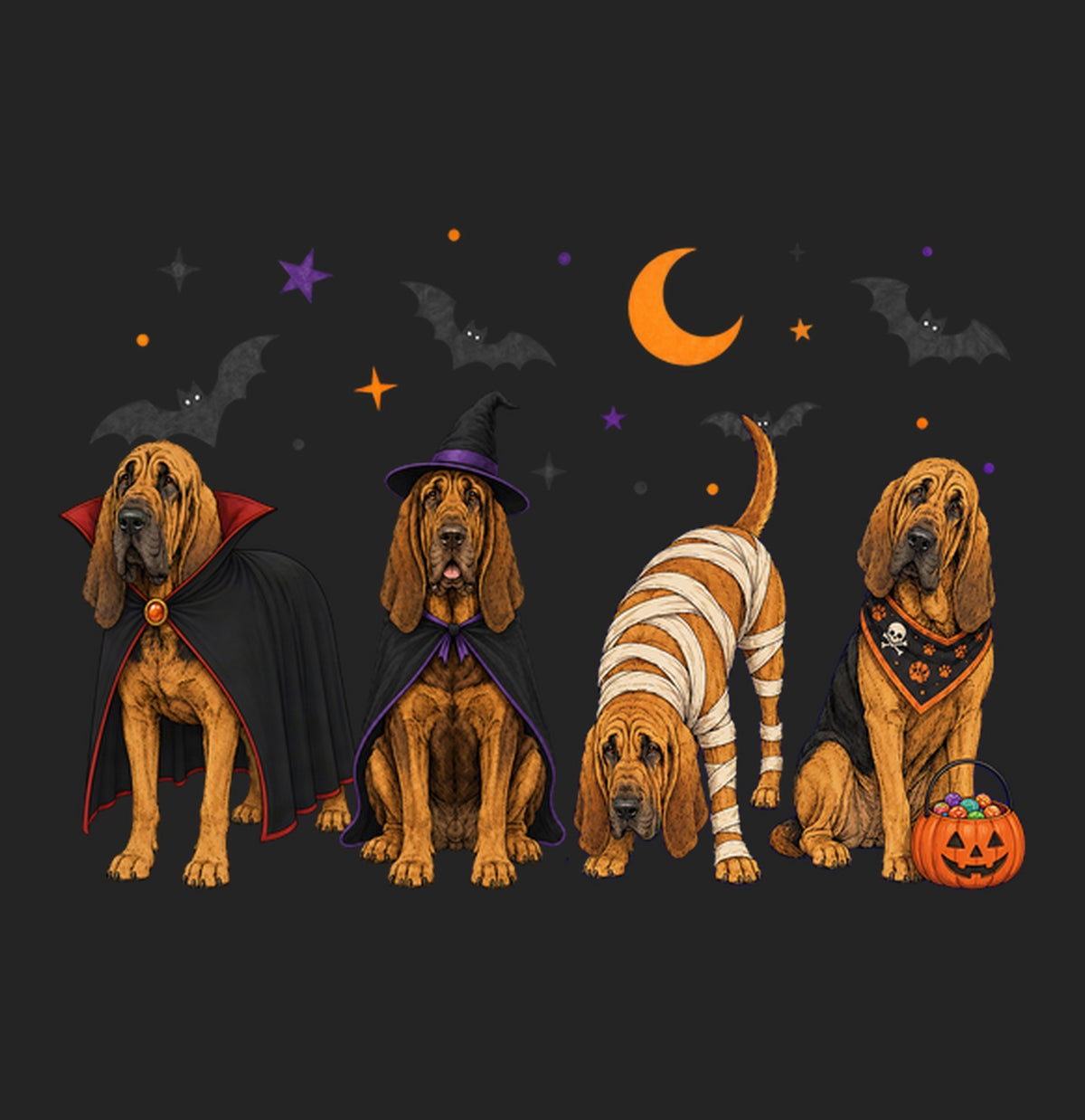 Bloodhound Halloween Lineup - Women's Tri-Blend T-Shirt