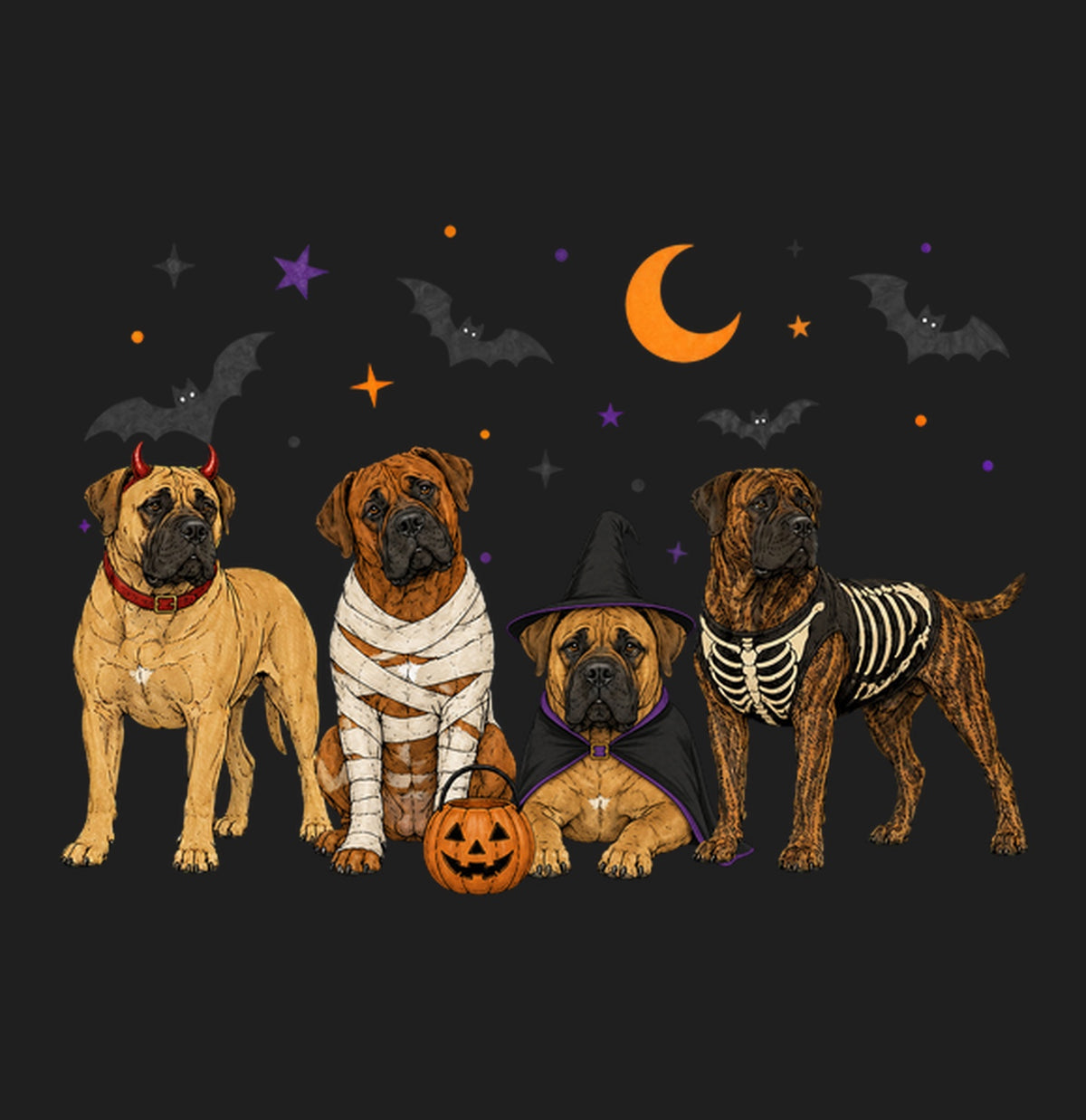 Boerboel Halloween Lineup - Adult Tri-Blend T-Shirt
