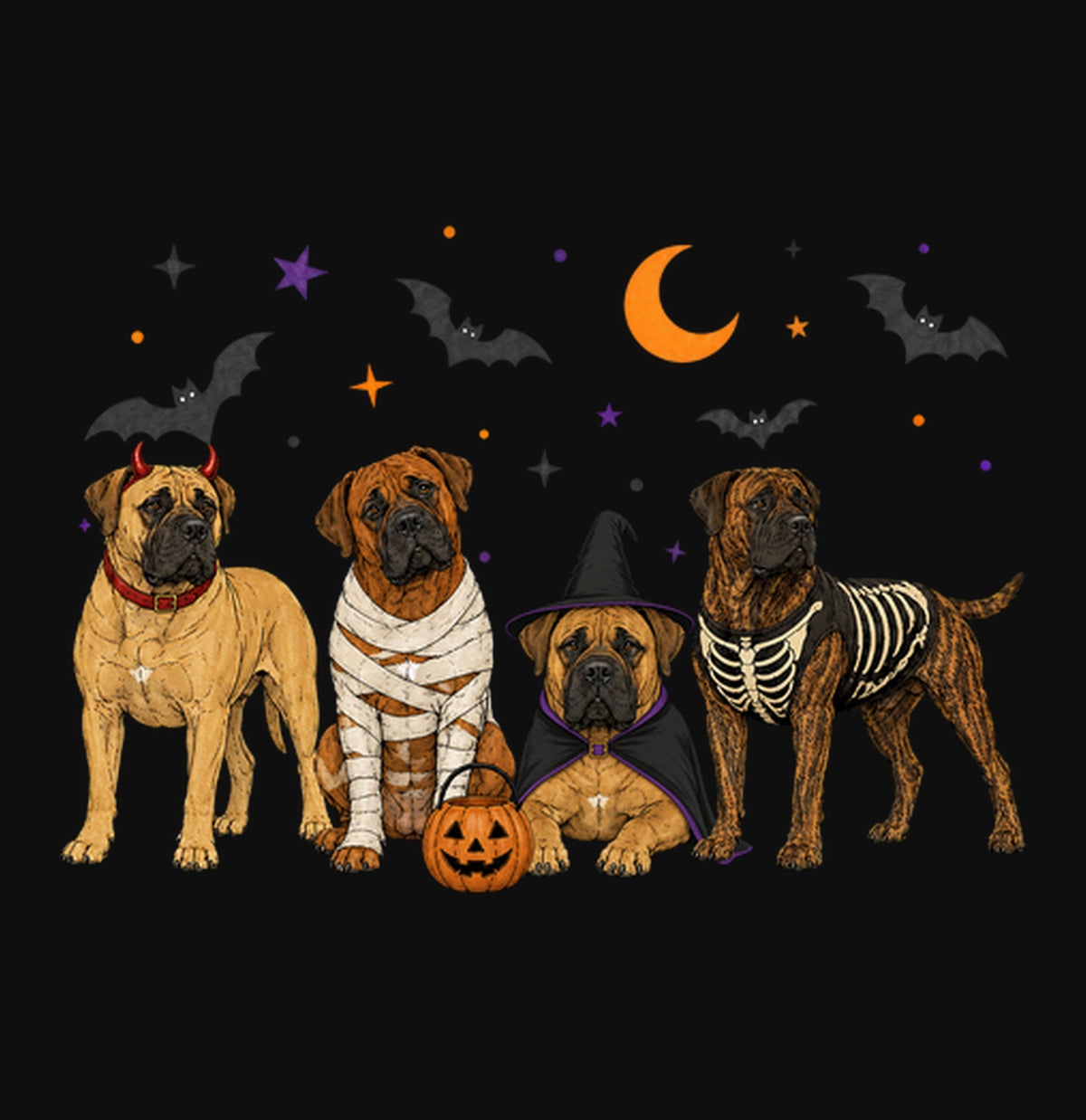Boerboel Halloween Lineup - Adult Unisex Crewneck Sweatshirt