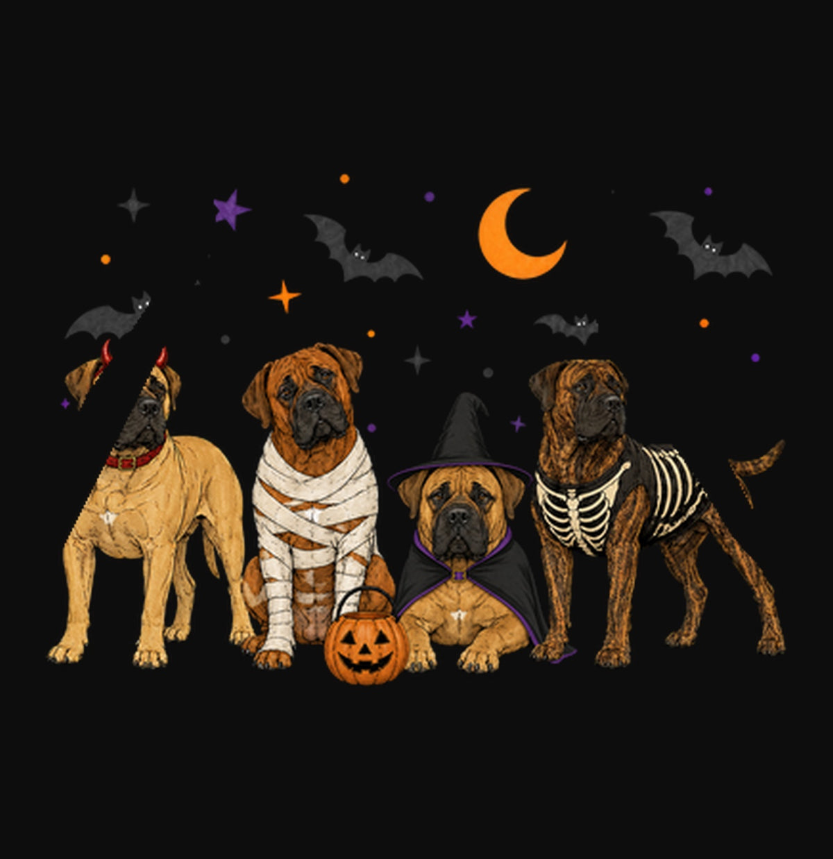 Boerboel Halloween Lineup - Adult Unisex Hoodie