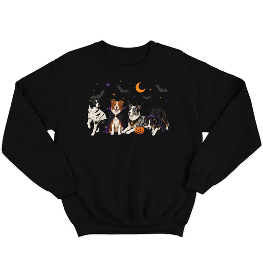 Border Collie Halloween Lineup - Adult Unisex Crewneck Sweatshirt