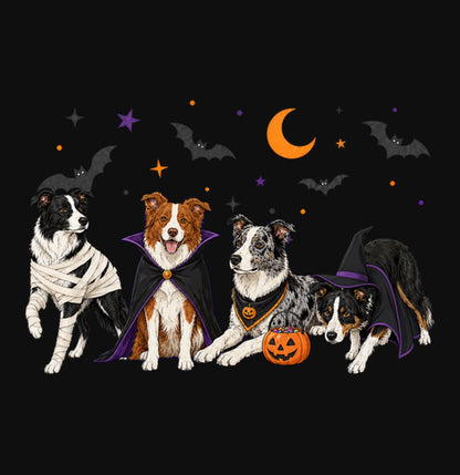 Border Collie Halloween Lineup - Adult Unisex Crewneck Sweatshirt