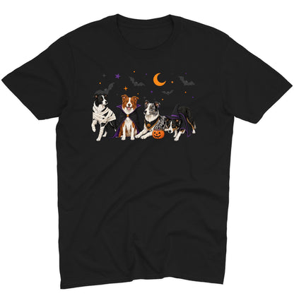 Border Collie Halloween Lineup - Adult Unisex T-Shirt