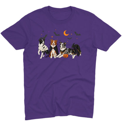 Border Collie Halloween Lineup - Adult Unisex T-Shirt
