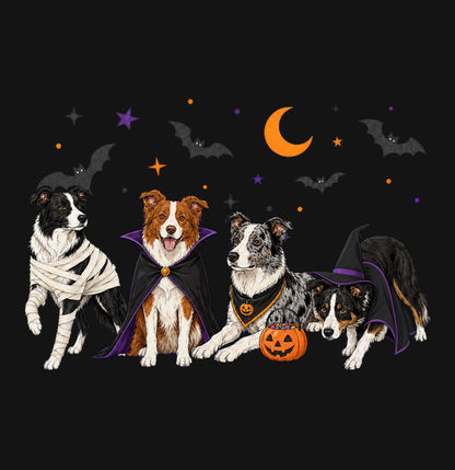 Border Collie Halloween Lineup - Kids Unisex T-Shirt