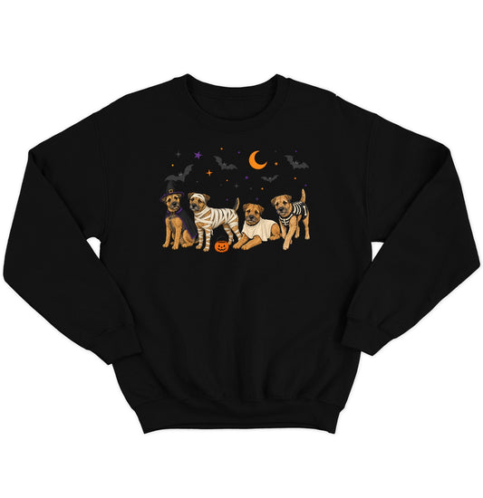 Border Terrier Halloween Lineup - Adult Unisex Crewneck Sweatshirt