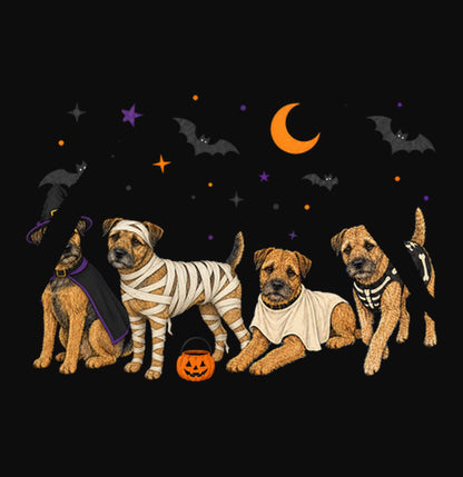 Border Terrier Halloween Lineup - Adult Unisex Hoodie