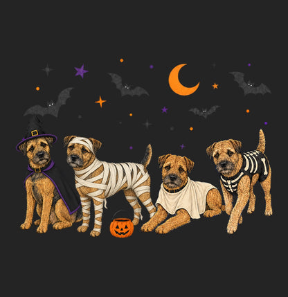 Border Terrier Halloween Lineup - Women's Tri-Blend T-Shirt