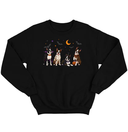 Boston Terrier Halloween Lineup - Adult Unisex Crewneck Sweatshirt