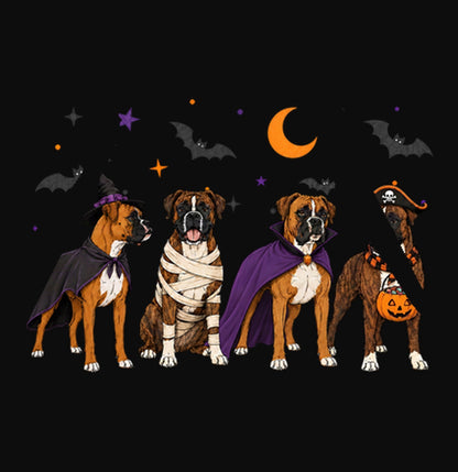 Boxer Halloween Lineup - Adult Unisex Hoodie
